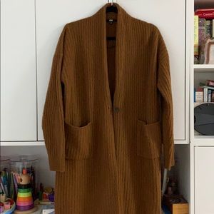 Uniqlo Long Wool Brown Cardigan